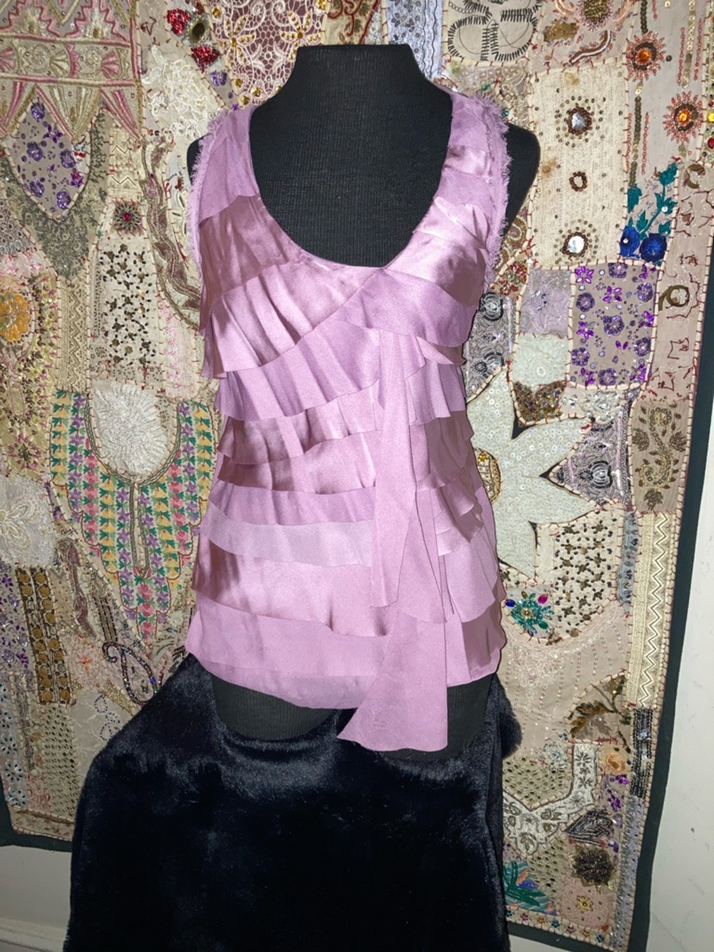 LOFT Layered Ruffle Sleeveless Camisole in Lilac